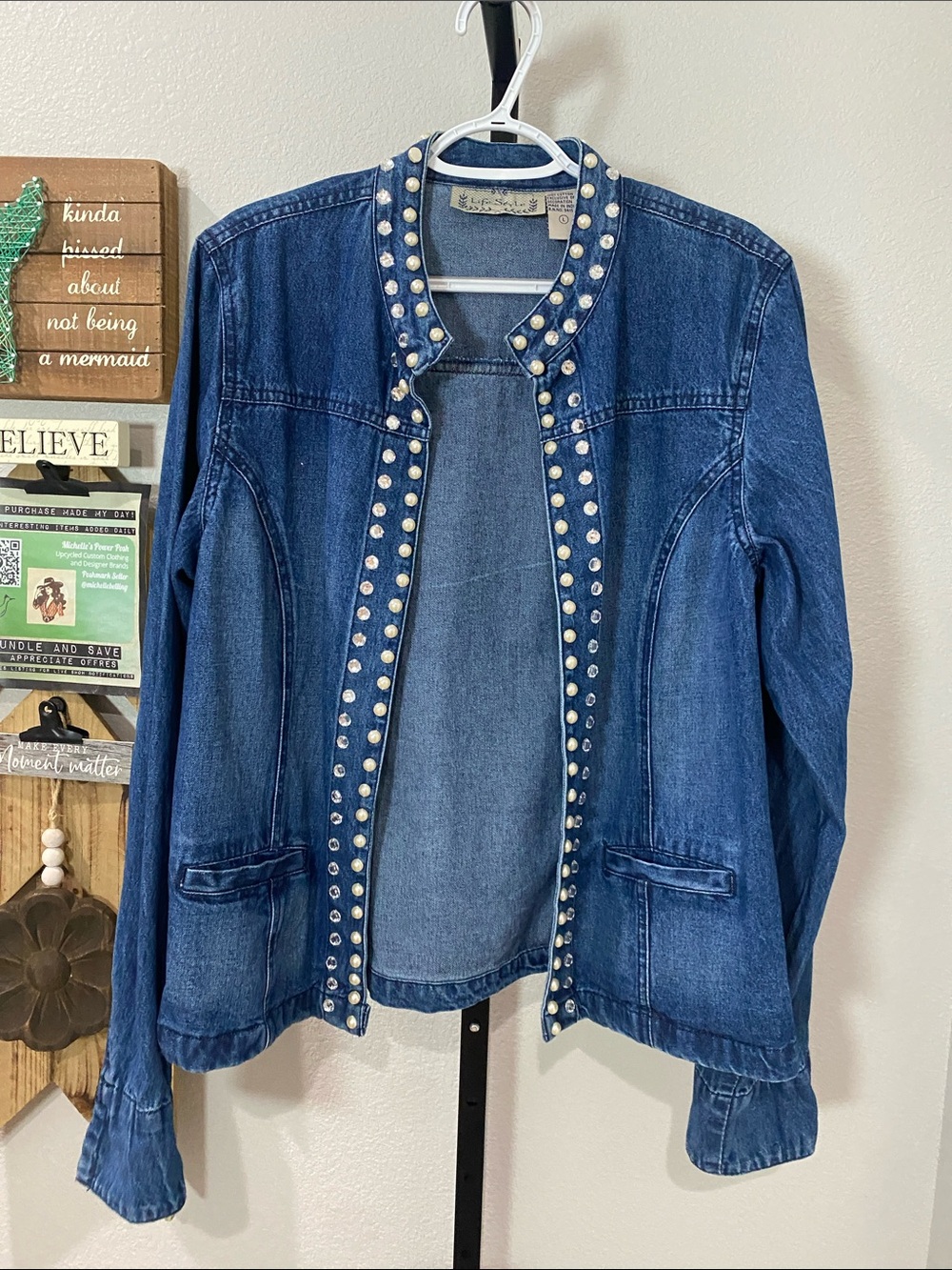 Embellished Denim Jacket - Blue 22pp 24L